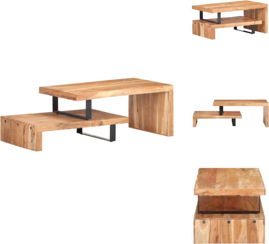 VidaXL Salontafel Salontafels Koffie Tafel Koffie Tafels 2-delige Salontafelset massief acaciahout