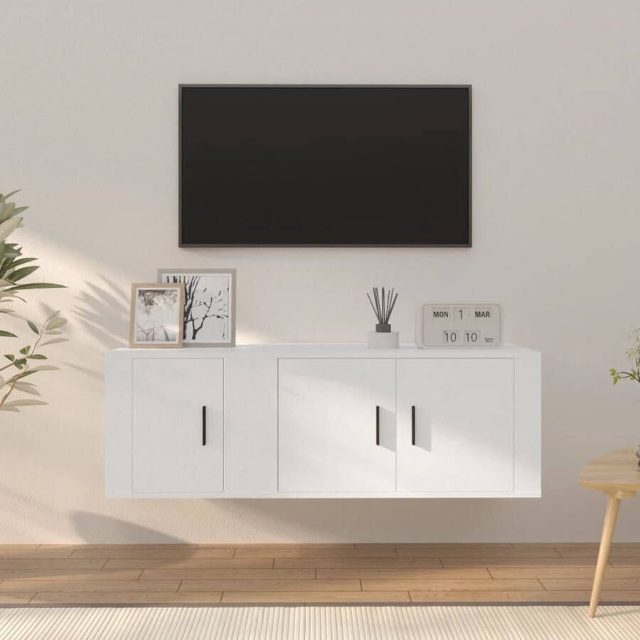 VidaXL Klassieke televisiekast set TV-meubel 80x34.5x40cm TV-meubel 40x34.5x40cm Wit Kast - Foto 2