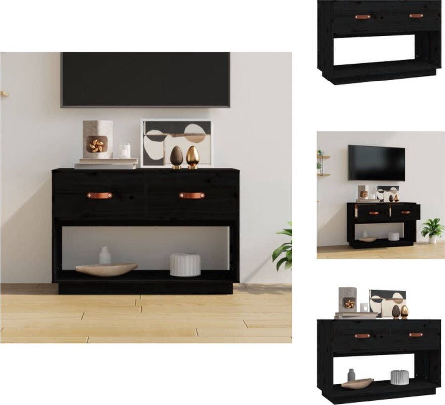 VidaXL Tv-meubel Tv-meubels Tv Standplaats Tv Unit Tv-meubel 90x40x60 cm massief grenenhout zwart - Foto 2