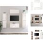 VidaXL Klassieke televisiekasten Massief grenenhout Praktisch design Wandmeubelen Wit Montage vereist Kast - Thumbnail 1