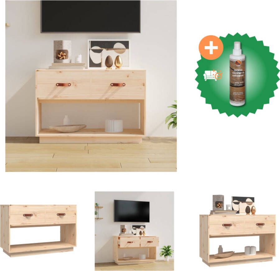 VidaXL Klassieke Televisiekastenset Massief Grenenhout 90 x 40 x 60 cm Kast Inclusief Houtreiniger en verfrisser