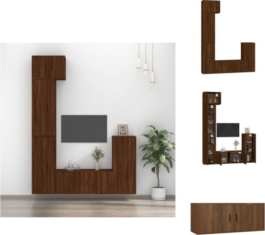 VidaXL Tv-kast Tv-kasten Tv-meubel Hifi-meubel 5-delige Tv-meubelset bewerkt hout bruineikenkleurig - Foto 10