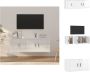 VidaXL Klassieke Televisiekastenset Tv-meubel- 80 x 34.5 x 40 cm Tv-meubel- 40 x 34.5 x 40 cm Hoogglans wit Kast - Thumbnail 2