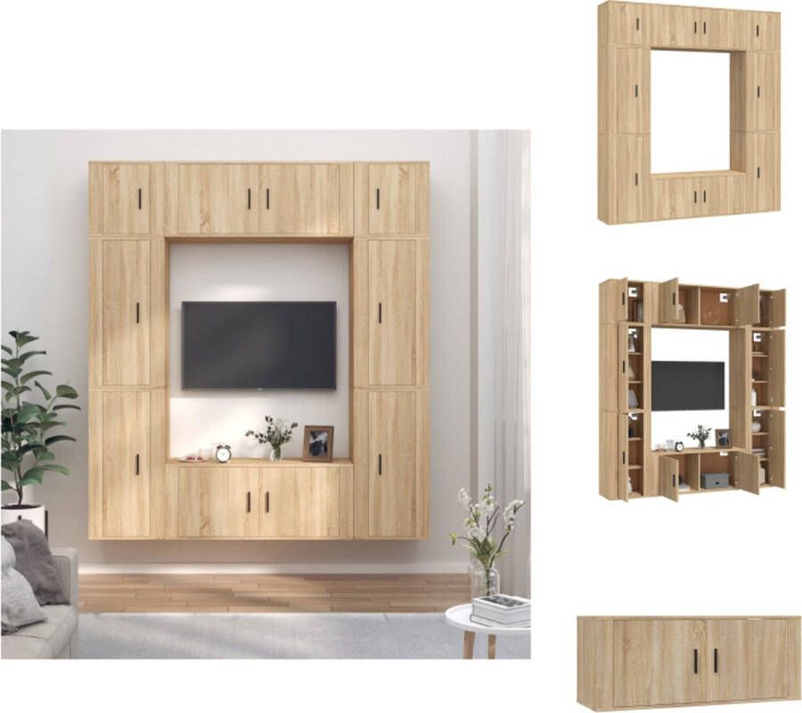 vidaXL Klassieke Televisiekastenset TV-meubel Sonoma Eiken 100 x 34.5 x 40 cm 4 x 40 x 34.5 x 80 cm 2 x 40 x 34.5 x 40 cm Kast