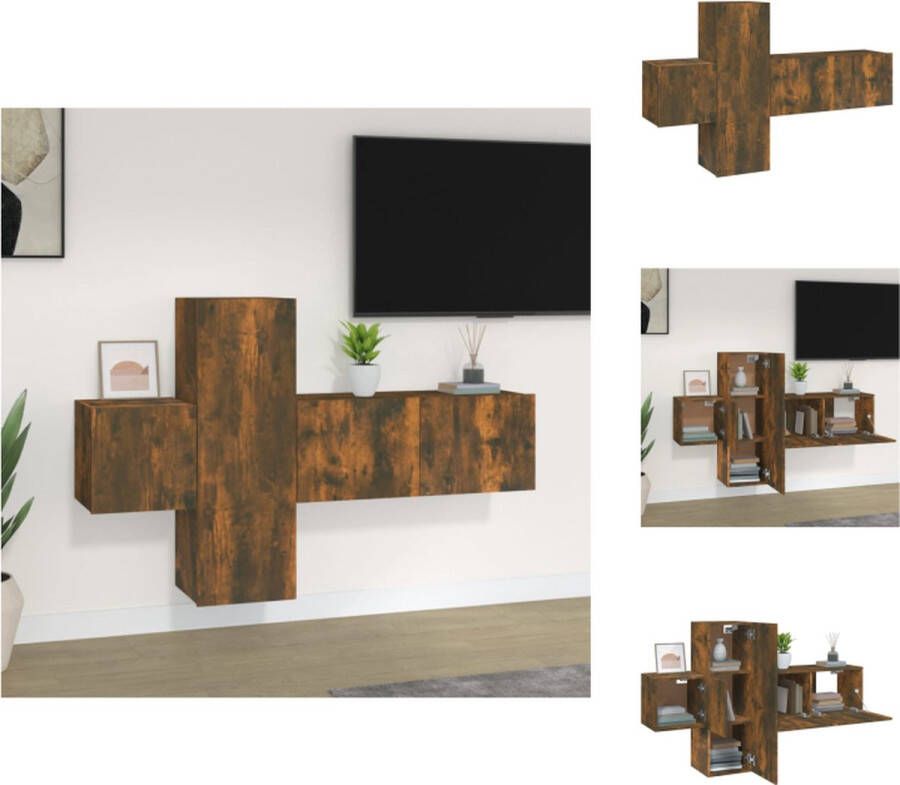 VidaXL Klassieke Televisiekastenset TV-meubel Wandgemonteerd 80x30x30 cm 30.5x30x90 cm 30.5x30x30 cm Kast - Foto 1