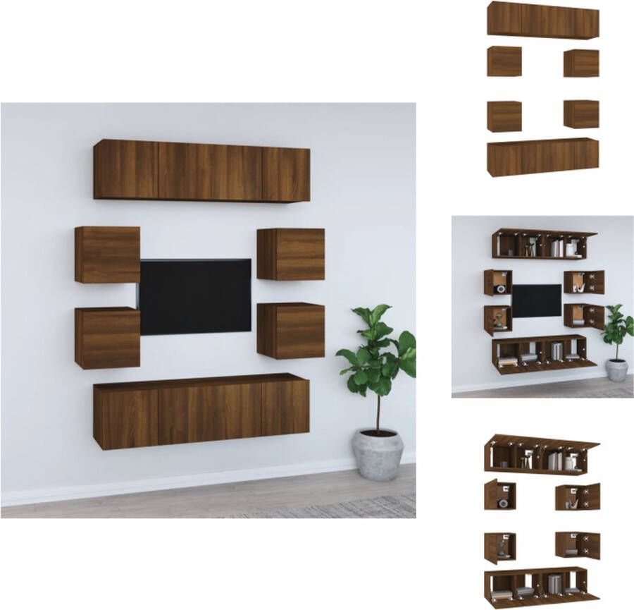 VidaXL Klassieke Televisiemeubel Set 60x30x30 cm 30.5x30x30 cm Bruineiken Kast
