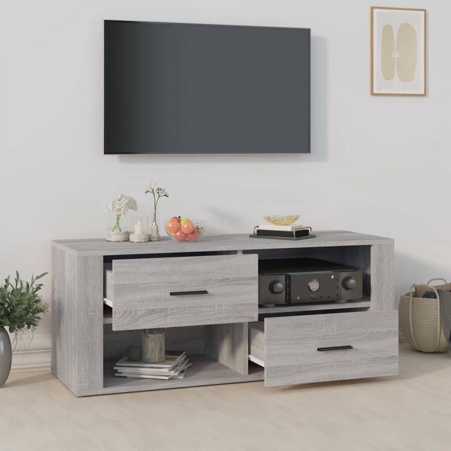 VidaXL Klassieke tv-kast 100 x 35 x 40 cm Grijs Sonoma Eiken Kast