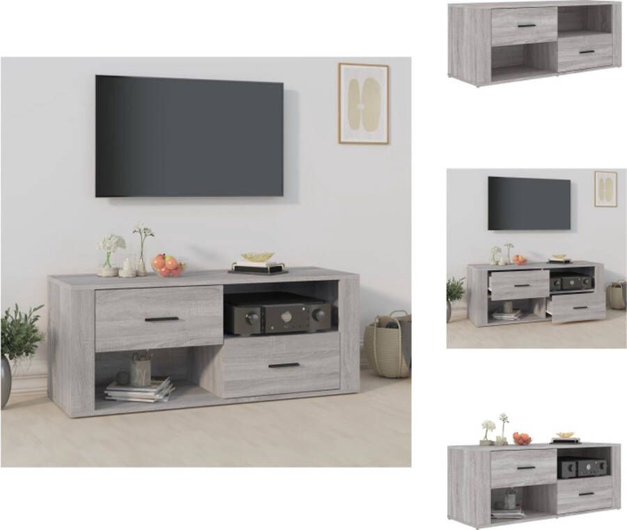 VidaXL Tv-meubel Tv-meubels Tv-standaard Tv Unit Tv-meubel 100x35x40 cm bewerkt hout grijs sonoma eikenkleurig