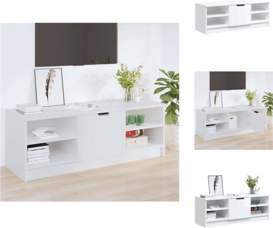 vidaXL Klassieke TV-kast 102 x 35.5 x 36.5 cm Hoogglans Wit Kast