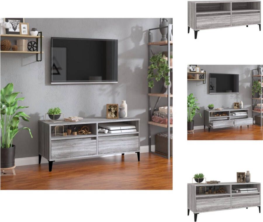 VidaXL Tv-kast Tv-kasten Tv Kast Tv Meubel Tv-meubel 100x34 5x44 5 cm bewerkt hout grijs sonoma eikenkleur