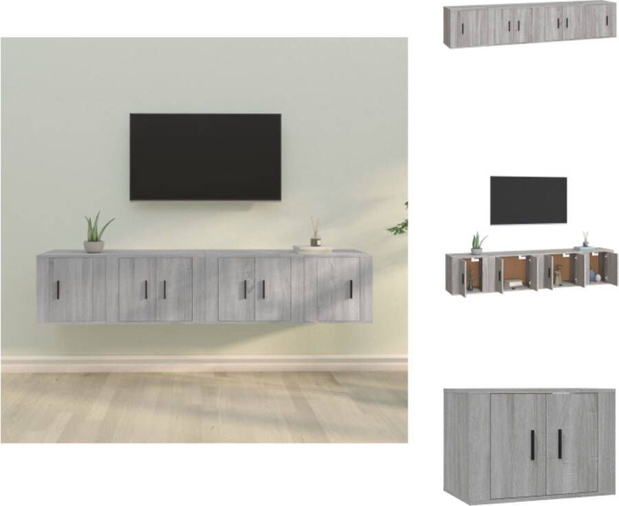 VidaXL Klassieke Tv-kast set 57 x 34.5 x 40 cm 40 x 34.5 x 40 cm Grijs Sonoma Eiken Kast