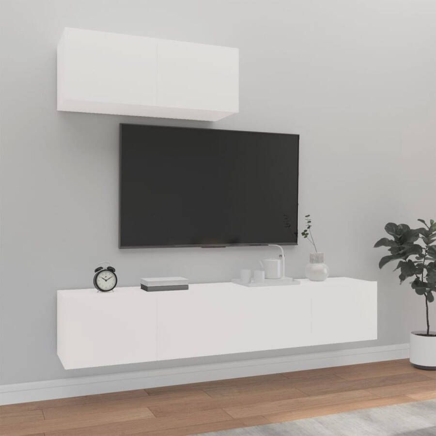 vidaXL Klassieke tv-meubelset 80 x 30 x 30 cm wit