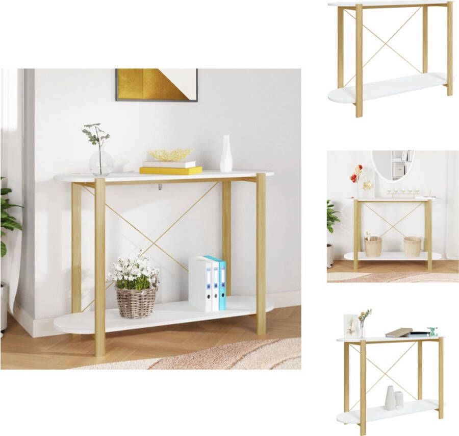 VidaXL Wandtafel Wandtafels Consoletafel Houten Wandtafel 110x38x75 cm bewerkt hout wit