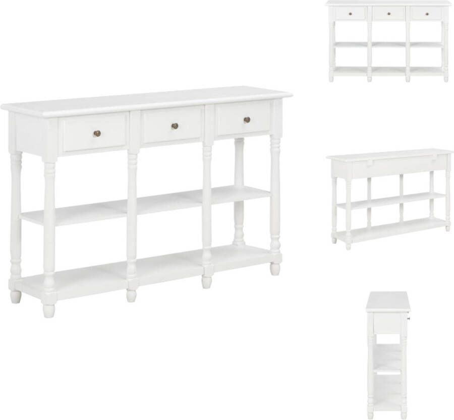 VidaXL Wandtafel Wandtafels Bijzettafel Bijzettafels Wandtafel 120x30x76 cm MDF wit