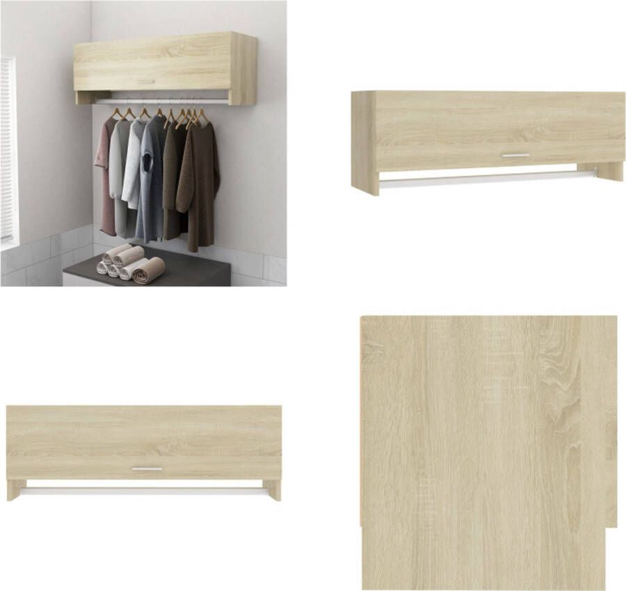 VidaXL Kledingkast 100x32 5x35 cm bewerkt hout sonoma eikenkleurig Kledingkast Kledingkasten Klerenkast Klerenkasten