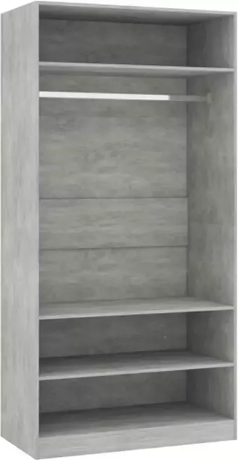 VidaXL -Kledingkast-100x50x200-cm-bewerkt-hout-betongrijs - Foto 3