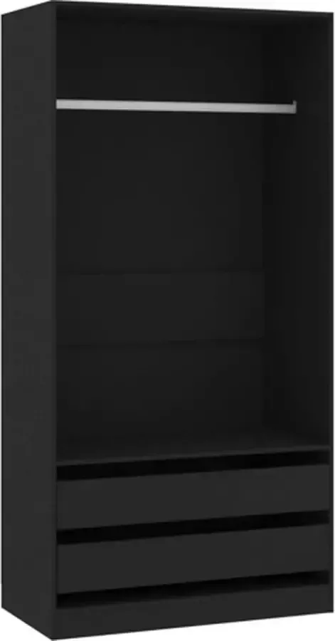 VidaXL -Kledingkast-100x50x200-cm-bewerkt-hout-zwart - Foto 3
