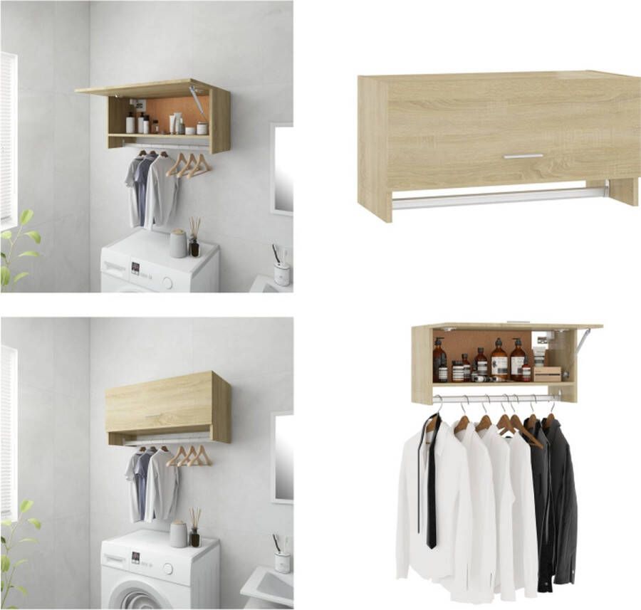 VidaXL Kledingkast 70x32 5x35 cm bewerkt hout sonoma eikenkleurig Kledingkast Kledingkasten Klerenkast Klerenkasten