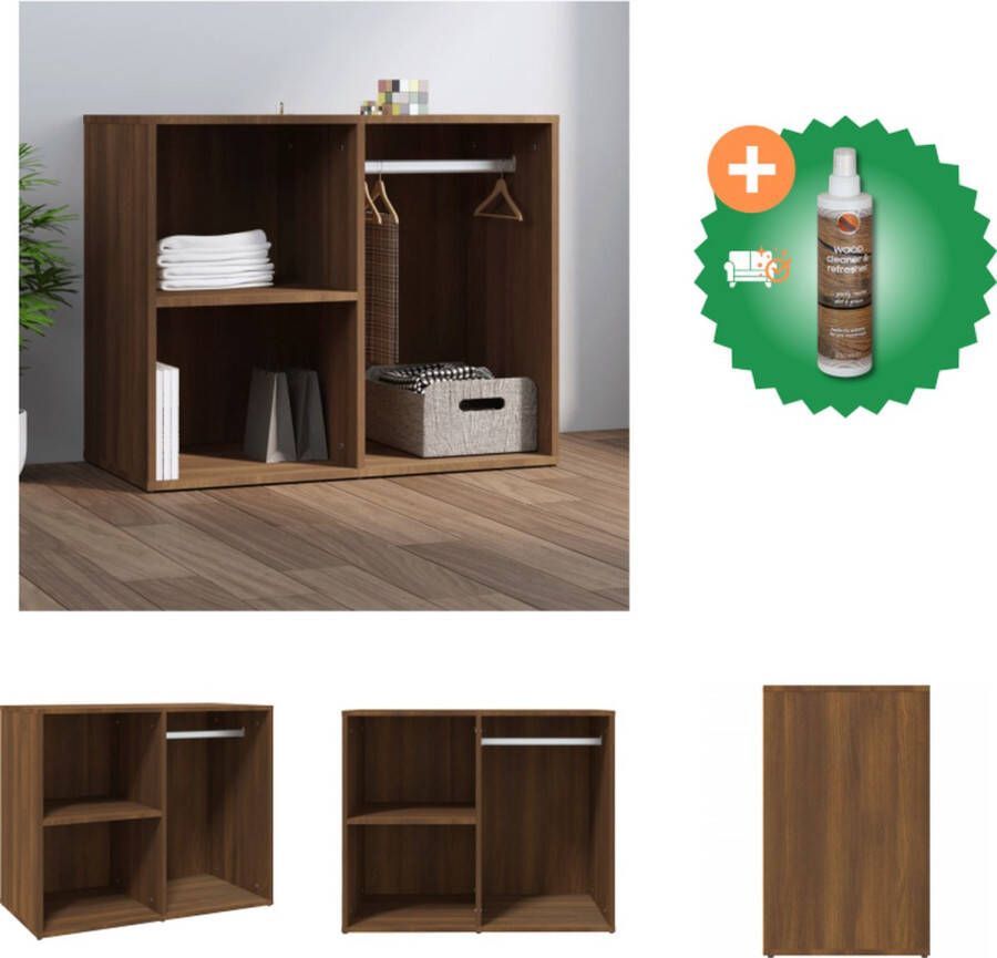 VidaXL Kledingkast 80x40x65 cm bewerkt hout bruineikenkleurig Kast Inclusief Houtreiniger en verfrisser