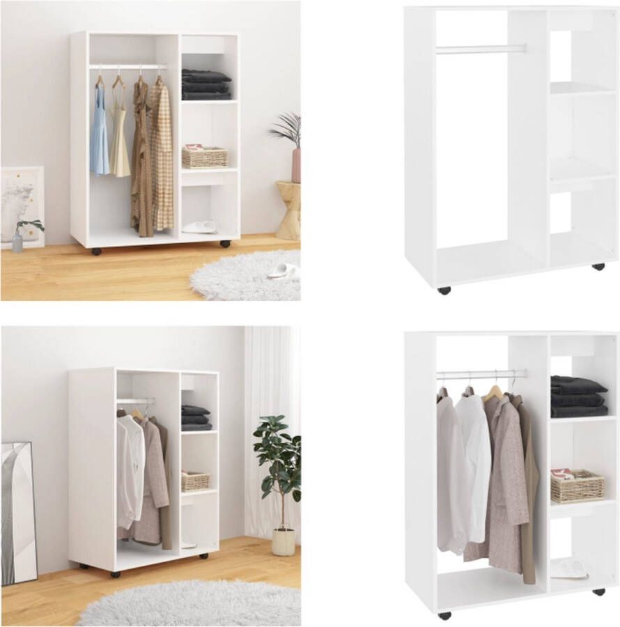 VidaXL Kledingkast 80x40x110 cm bewerkt hout wit Kledingkast Kledingkasten Klerenkast Klerenkasten