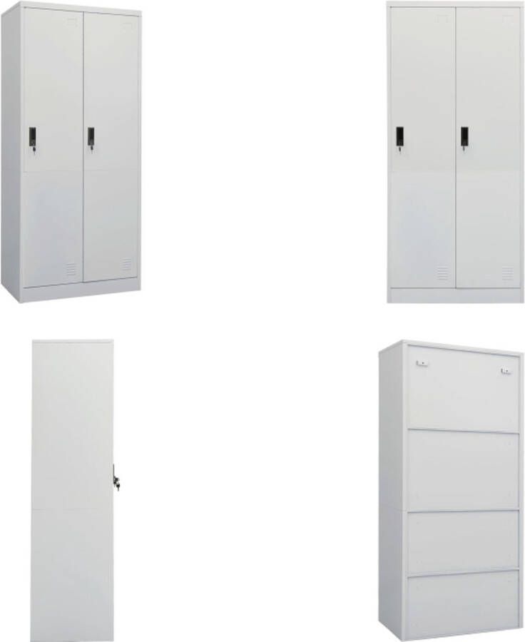 VidaXL Kledingkast 80x50x180 cm staal lichtgrijs Kledingkast Kledingkasten Klerenkast Klerenkasten