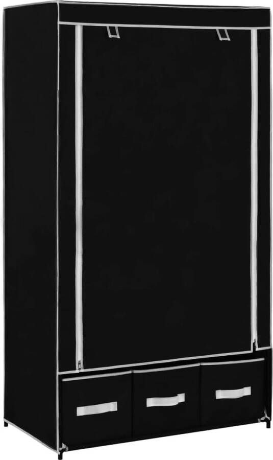 VidaXL -Kledingkast-87x49x159-cm-stof-zwart