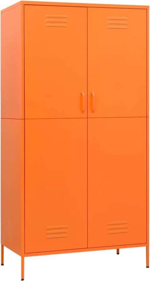 VidaXL -Kledingkast-90x50x180-cm-staal-oranje - Foto 1