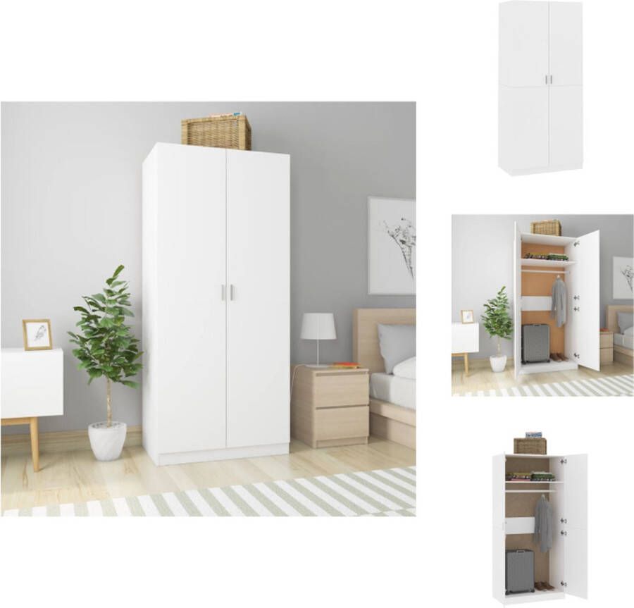 VidaXL Kledingkast Kledingkasten Klerenkast Klerenkasten Kledingkast 90x52x200 cm bewerkt hout wit