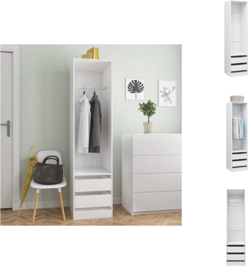 VidaXL Kledingkast Kledingkasten Klerenkast Klerenkasten Kledingkast met lades 50x50x200 cm bewerkt hout hoogglans wit - Foto 2