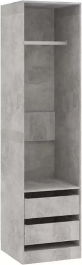 VidaXL -Kledingkast-met-lades-50x50x200-cm-bewerkt-hout-betongrijs - Foto 3
