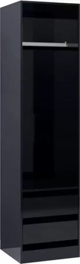 VIDAXL Kledingkast met lades 50x50x200 cm bewerkt hout hoogglans zwart - Foto 2