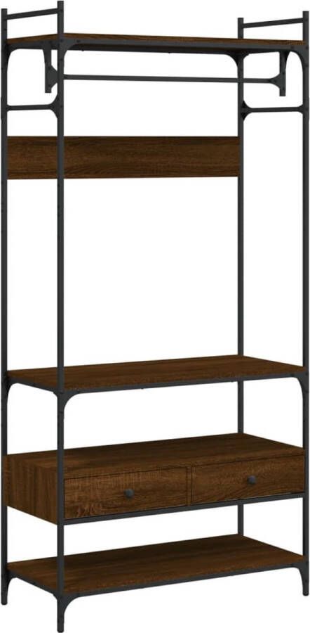 VidaXL -Kledingkast-met-lades-89x39x184 5-cm-bewerkt-hout-bruineiken - Foto 4