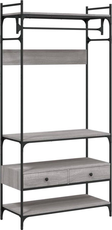 VidaXL Kledingkast Grijs Sonoma met Lades Kledingkast Kledingkasten Opbergkast Klerenkast