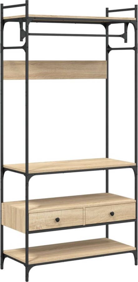 VidaXL -Kledingkast-met-lades-89x39x184 5-cm-bewerkt-hout-sonoma-eiken - Foto 2