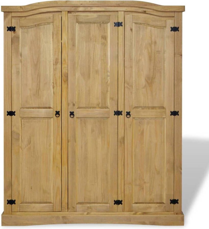 VidaXL -Kledingkast-Mexicaans-grenenhout-Corona-stijl-3-deuren - Foto 2