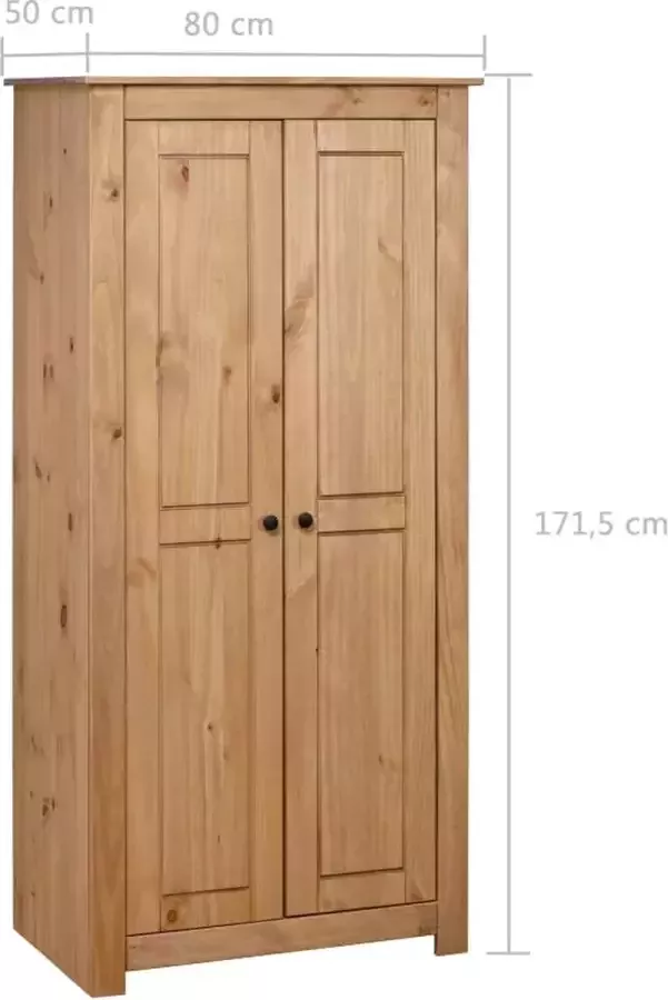 Vida XL vidaXL Kledingkast Panama Range 80x50x171 5 cm massief grenenhout-VXL-282664 - Foto 2