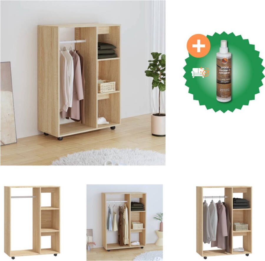 VidaXL Kledingkast Sonoma Eiken 80 x 40 x 110 cm Duurzaam en praktisch Kast Inclusief Houtreiniger en verfrisser