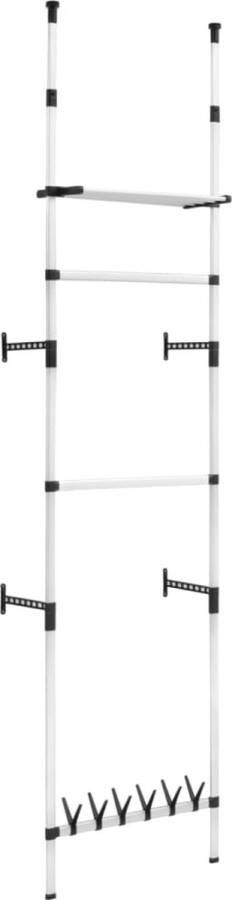 VidaXL Kledingkastsysteem Telescopisch Zilver Zwart Telescopisch Kasten Systeem Garderobe Organizer Kleding Rek Aluminium Kledingkast Kasten Organisatie