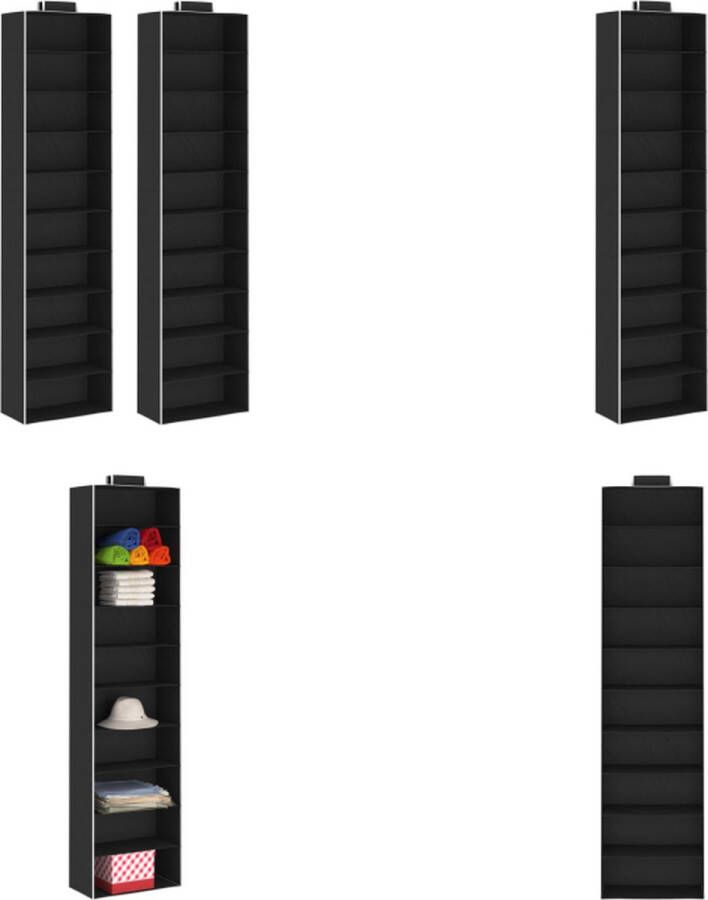 VidaXL Kledingorganisers hangend 2 st met 10 schappen stof Hangende Organiser Hangende Organisers Kledingkastorganiser Kledingkastorganisers