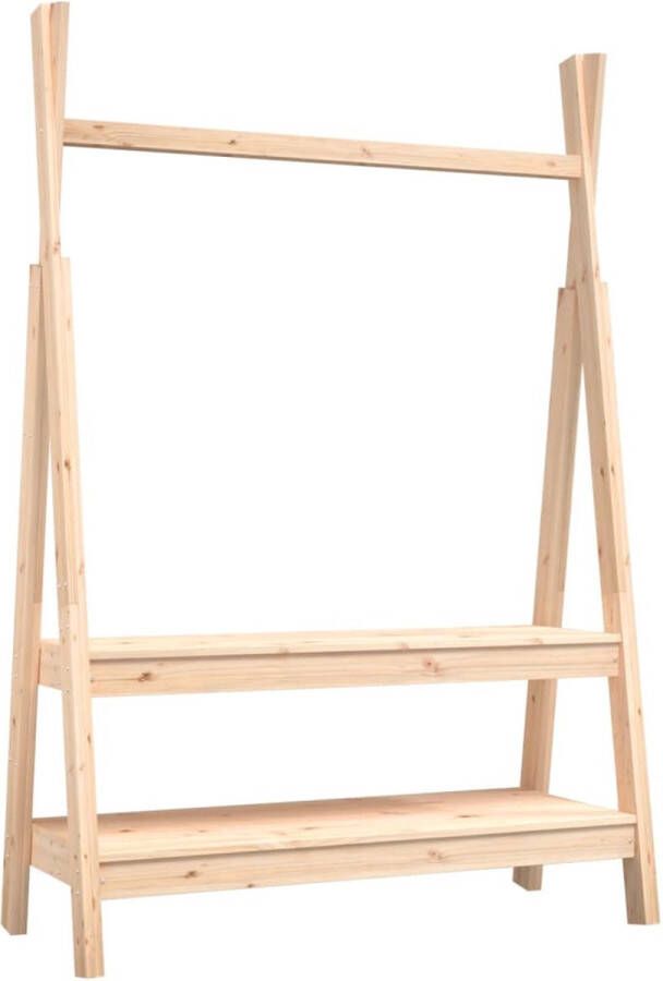 VidaXL -Kledingrek-100x45 5x150-cm-massief-grenenhout - Foto 2