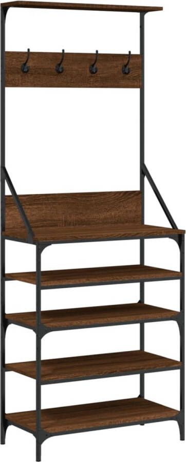 VidaXL -Kledingrek-met-schoenenrek-70x34x184-cm-bruineikenkleurig