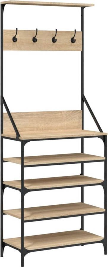 VidaXL -Kledingrek-met-schoenenrek-70x34x184-cm-sonoma-eikenkleurig