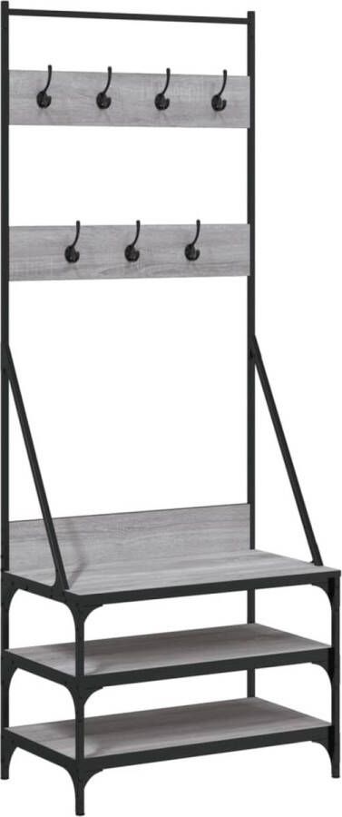 VidaXL -Kledingrek-met-schoenenrek-70x40x184-cm-grijs-sonoma-eikenkleur