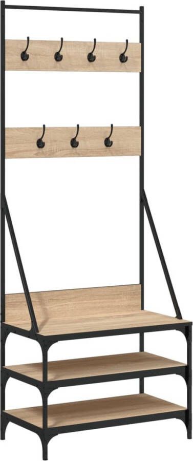 VidaXL -Kledingrek-met-schoenenrek-70x40x184-cm-sonoma-eikenkleurig
