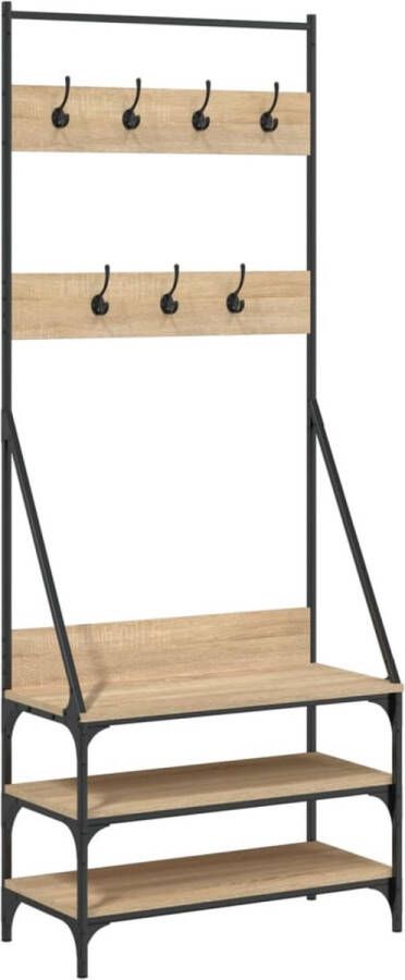 VidaXL -Kledingrek-met-schoenenrek-72x34x184-cm-sonoma-eikenkleurig