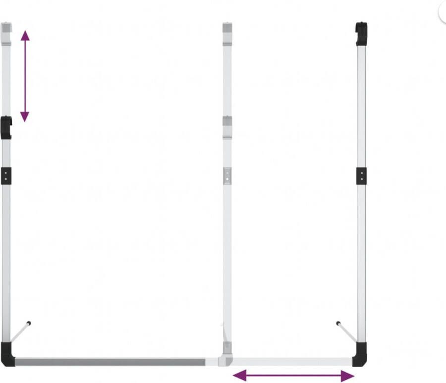 VidaXL -Kledingroede-telescopisch-hangend-zilverkleurig - Foto 3