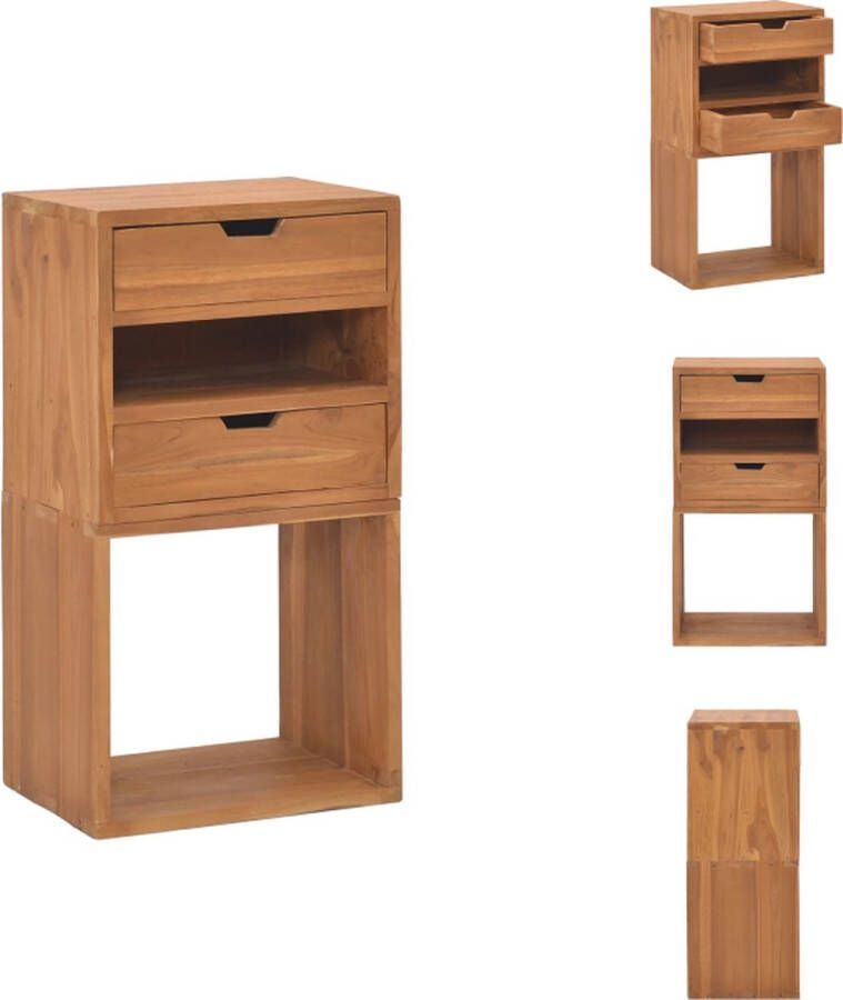 VidaXL Koloniale Houten Opslagkast 40 x 30 x 76 cm Massief teakhout Duurzaam Kast