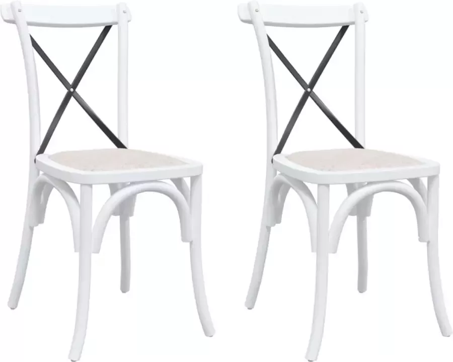 VidaXL Kruisstoelen 2 st massief beukenhout - Foto 2