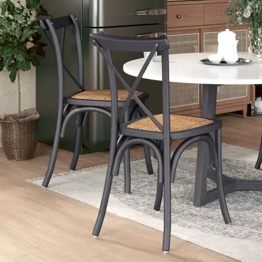 VidaXL Kruisstoelen 2 st massief beukenhout - Foto 2