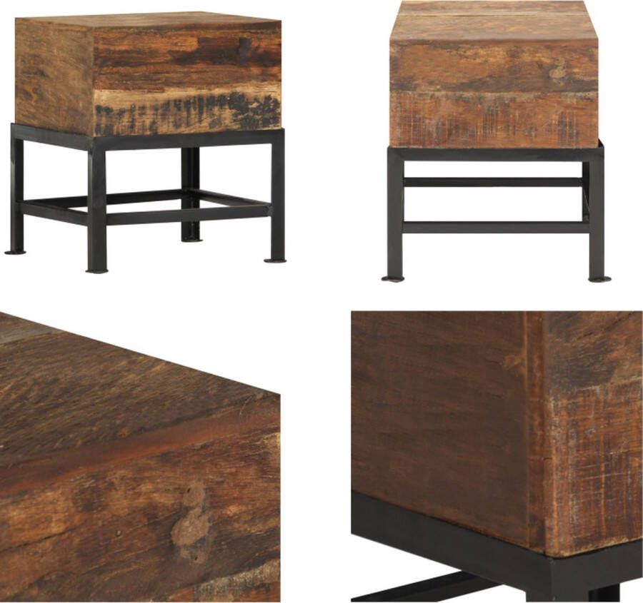 VidaXL Kruk 35x35x40 cm massief gerecycled hout Kruk Krukken Krukje Krukjes